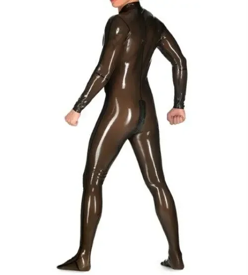 

Latexanzug Sexy Uniform Catsuit Suit Latex Gummi Wetlook Smokegrey 0.4mm S-XXL