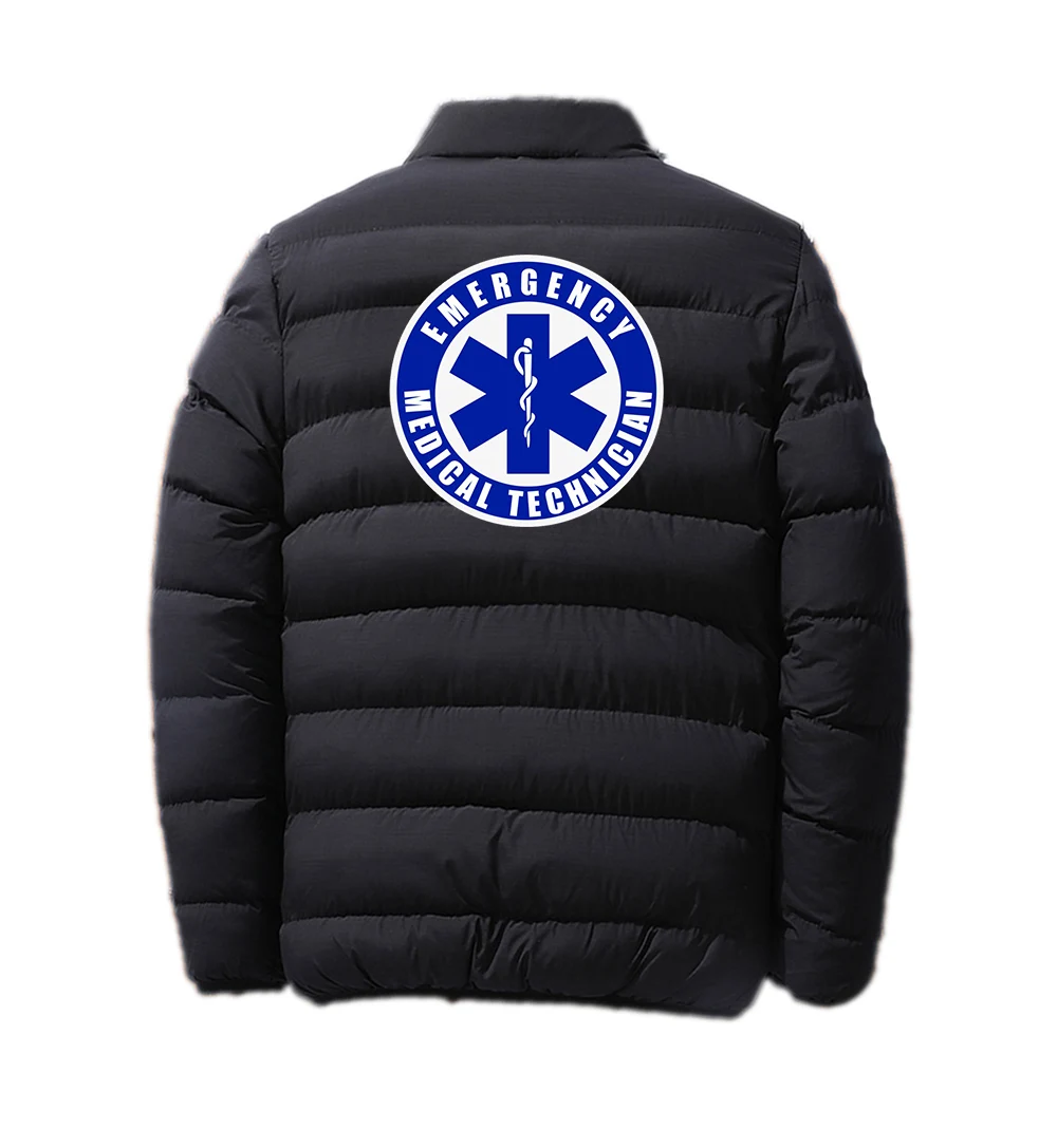 2024 EMT Emergency Ambulance Thick Men New Warm Autumn and Winter Casual Men's Outwear Coats Cotton Padded Down Jacket Tops