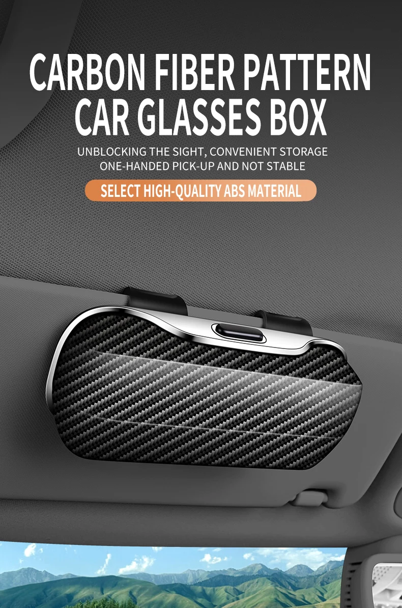 Auto Brillen Box Tragbare Auto Sonnenbrille Halter Im Auto Fahren Gläser Halter Brillen Fall Sonnenblende Auto Linsen Halter – Detail 1