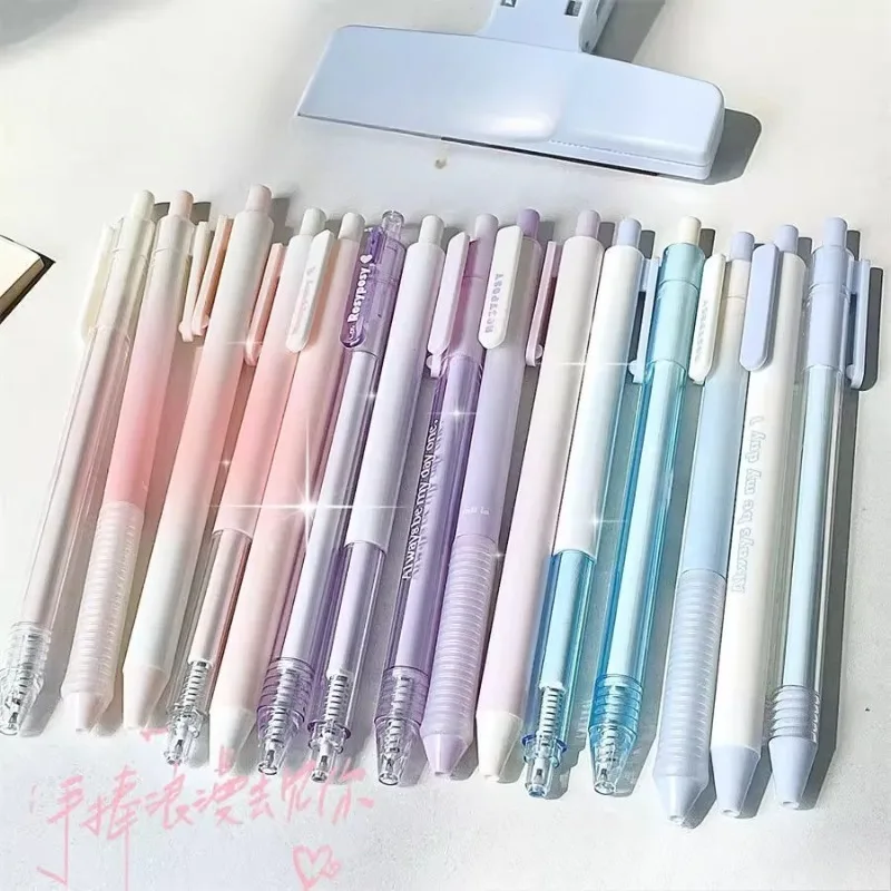 

5pcs Gradient Color Series Gel Pen Fashion Gradient Color Stationery Gel Pen 0.5mm Black in Scrapbook Pen Writing Supplies