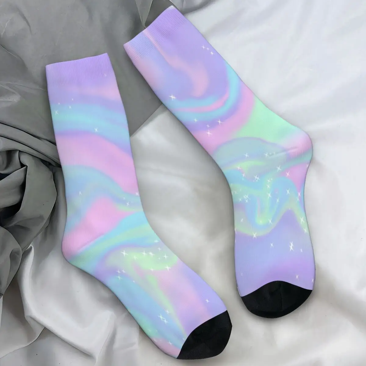 Abstract Neon Stockings Fun Tie Dye Colorful Pattern Funny Socks Autumn Non-Slip Socks Unisex Outdoor Breathable Socks
