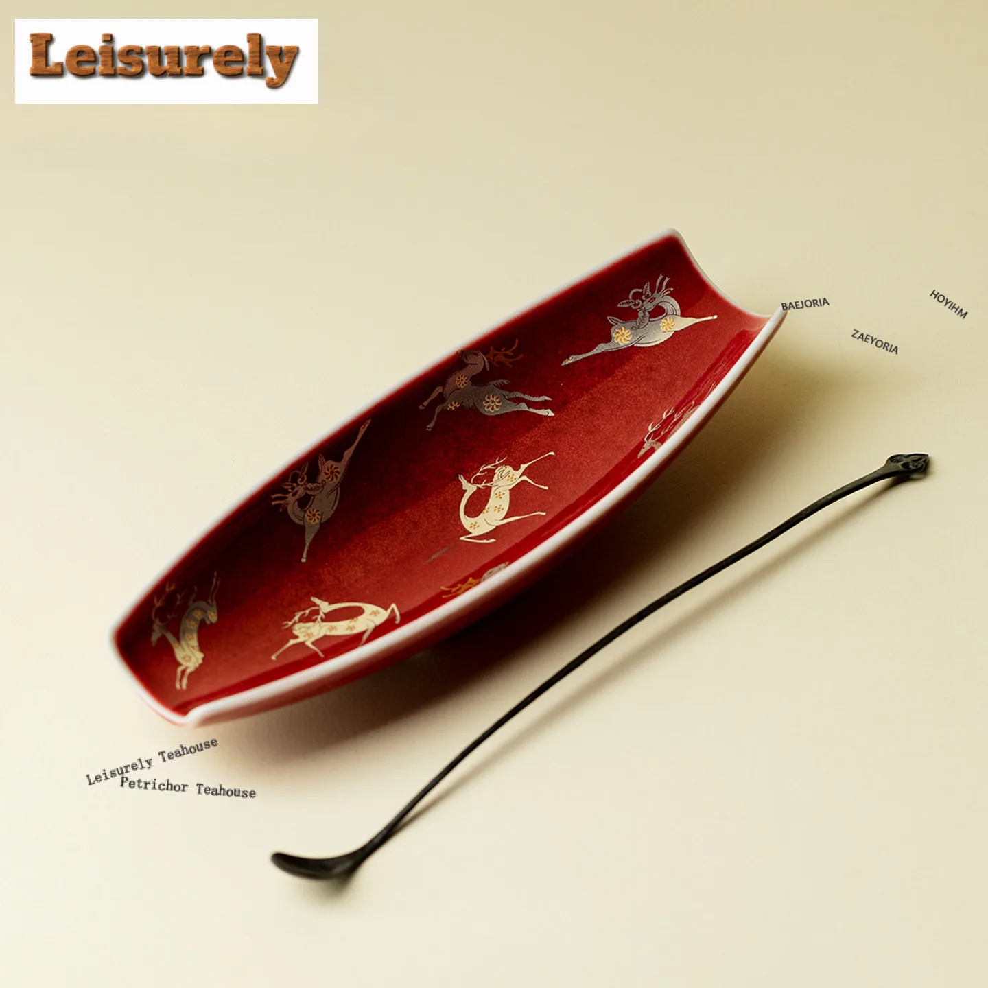 

Коллекционная чайная лопатка ручной работы из бобового дерева, красная, маленькая, в форме оленя, для дома, китайский чайный набор, украшение для чайной церемонии