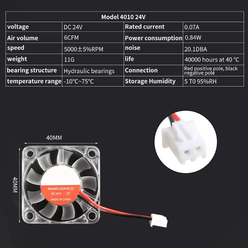 3D Printer Part Hotend Part Upgraded Hydraulic Cooling Fan 2510 3010 4010 12V/24V XH2.54 Coolers Radiator for 3D Drop Shipping