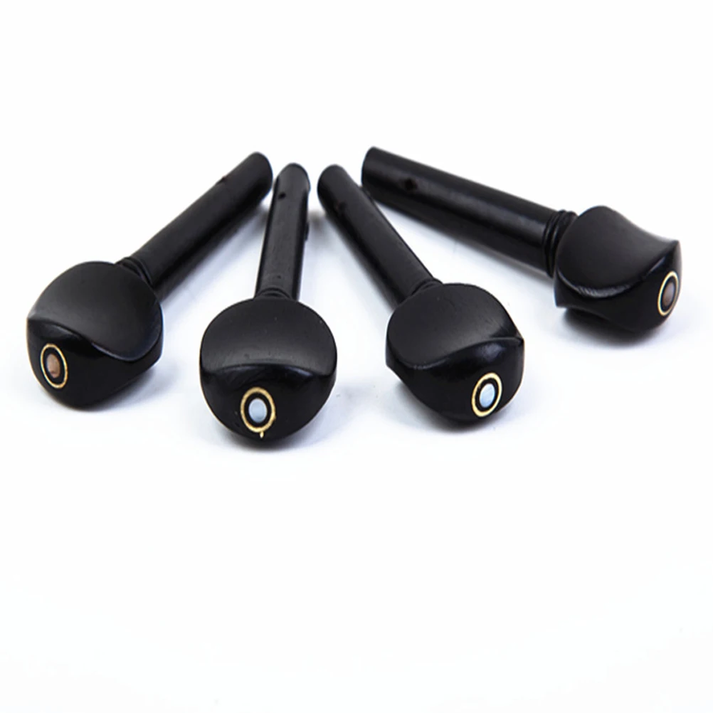

4 Pcs Ebony Tuning Pegs Well Selected Material Fish Eye Inlay Unique Protect Headstock Practical Durable Smooth Polished Stable