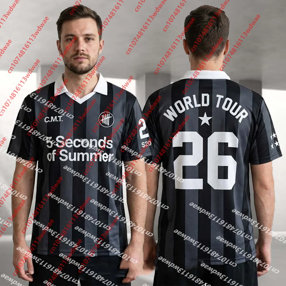 5 Seconds Of Summer Everyone's A Star World Tour #26 Soccer Jersey Unisex Short‑Sleeve Polo Top For Rock 5SOS Concert Music Fans