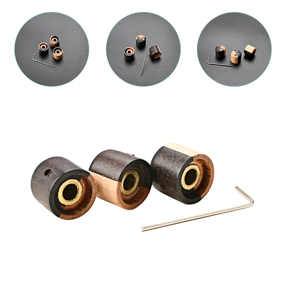 

3 Pcs Guitar Knob Useful Bass Volume Knobs Control Wooden Potentiometer Caps Replacement Musical Instruments