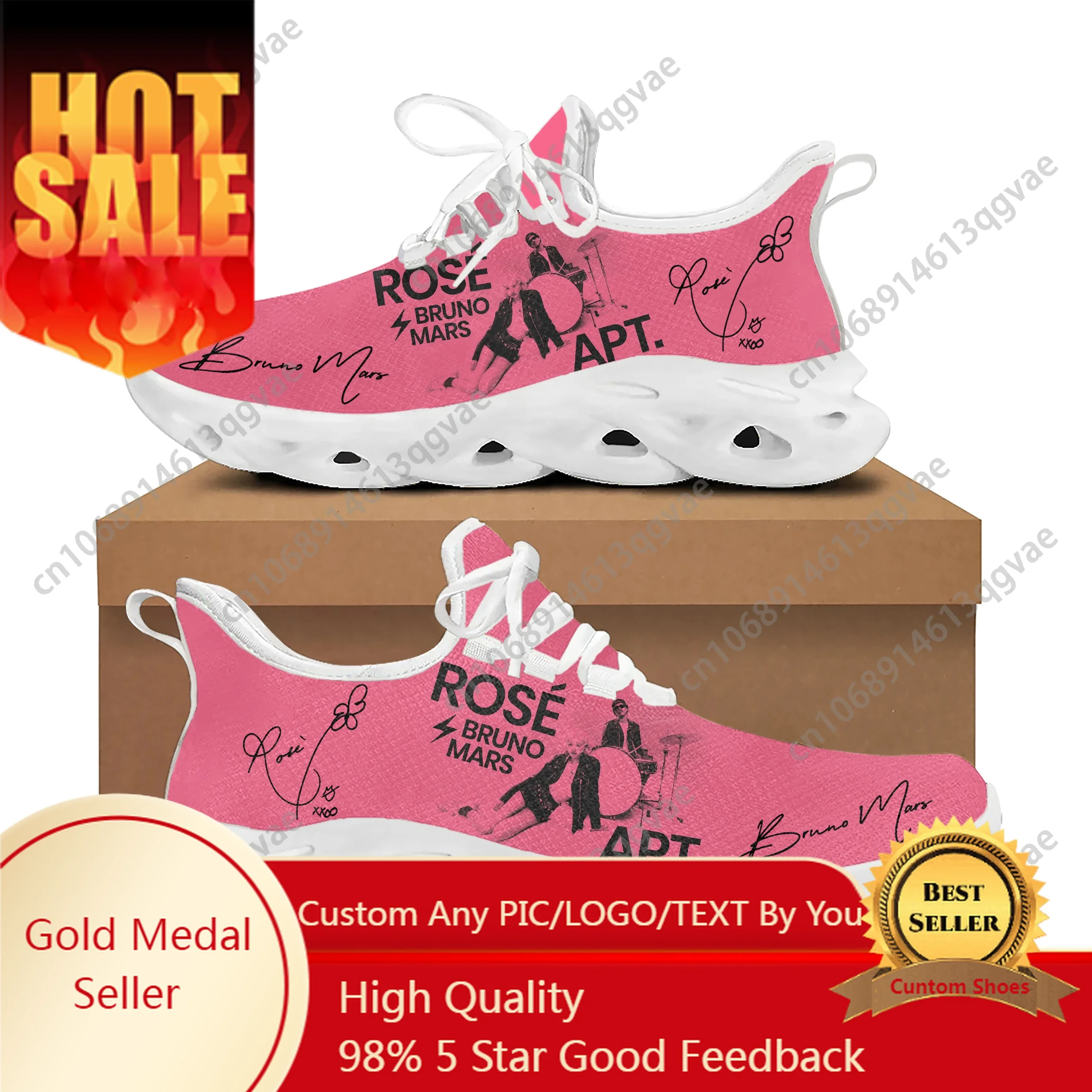 

Pink Rose APT Bruno Mars 아파트 Flats Sneakers Mens Womens Sports Run Shoes Sneaker Lace Up Mesh Footwear Custom Shoe