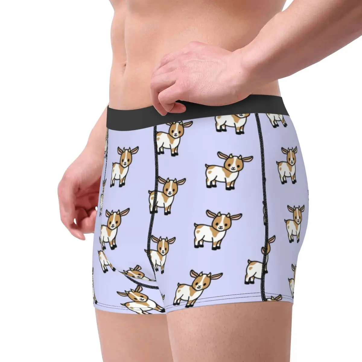 Men's Cute Goats Animal Boxer Shorts Panties Mid Waist Underwear Male Fashion S-XXL Underpants