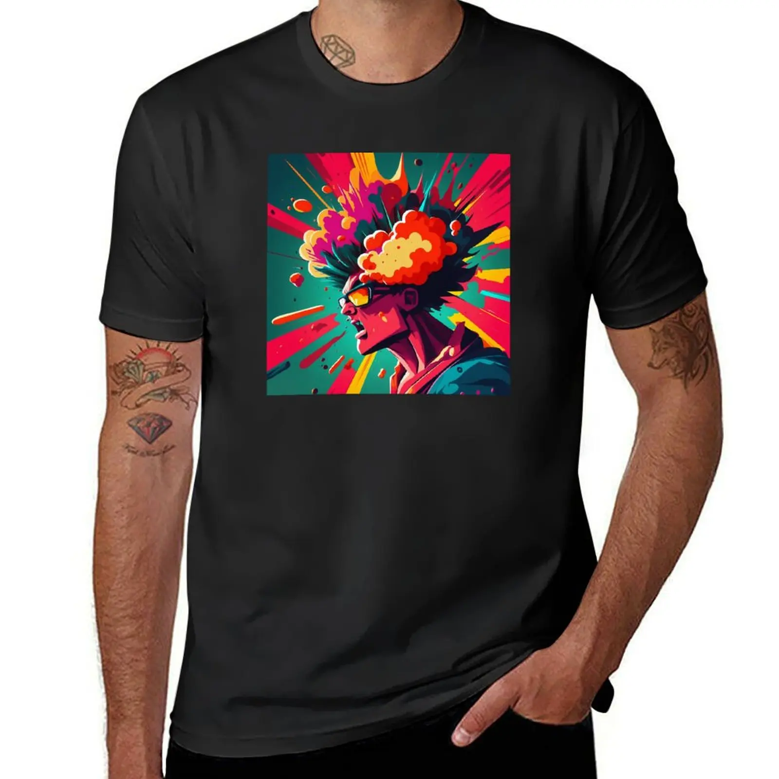 Creative Explosion Highly Colorful Style T-Shirt customs plus sizes tshirts for men