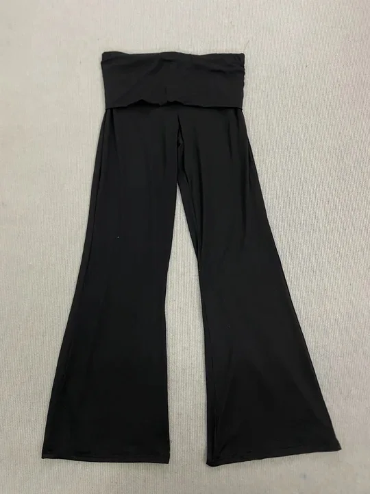 Damen Y2K Hose mit hochgekrempelter Taille, ausgestellter Beinform, in Pink und Schwarz, Farbblock-Design, hohe Taille, schmal geschnitten, Stretch, Streetwear, Bootcut-Hose – Detail 12