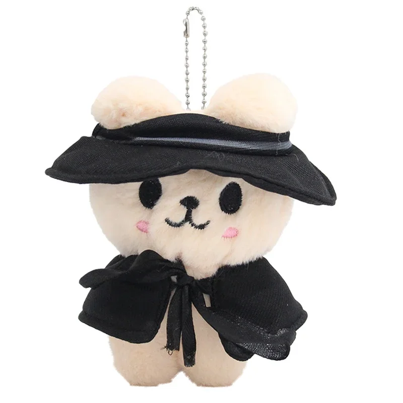 . Kawaii Mini Animal Plush Keychain with Black Cloak & Hat, Cute Stuffed Doll Bag Pendant - view 3