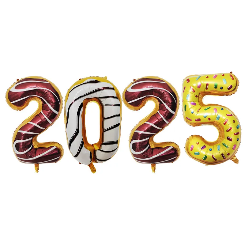 32inch New Year 2025 Number Foil Balloons Rose Gold Silver Air Balls Happy New Year 2025 Globos Christmas Decorations Supplies