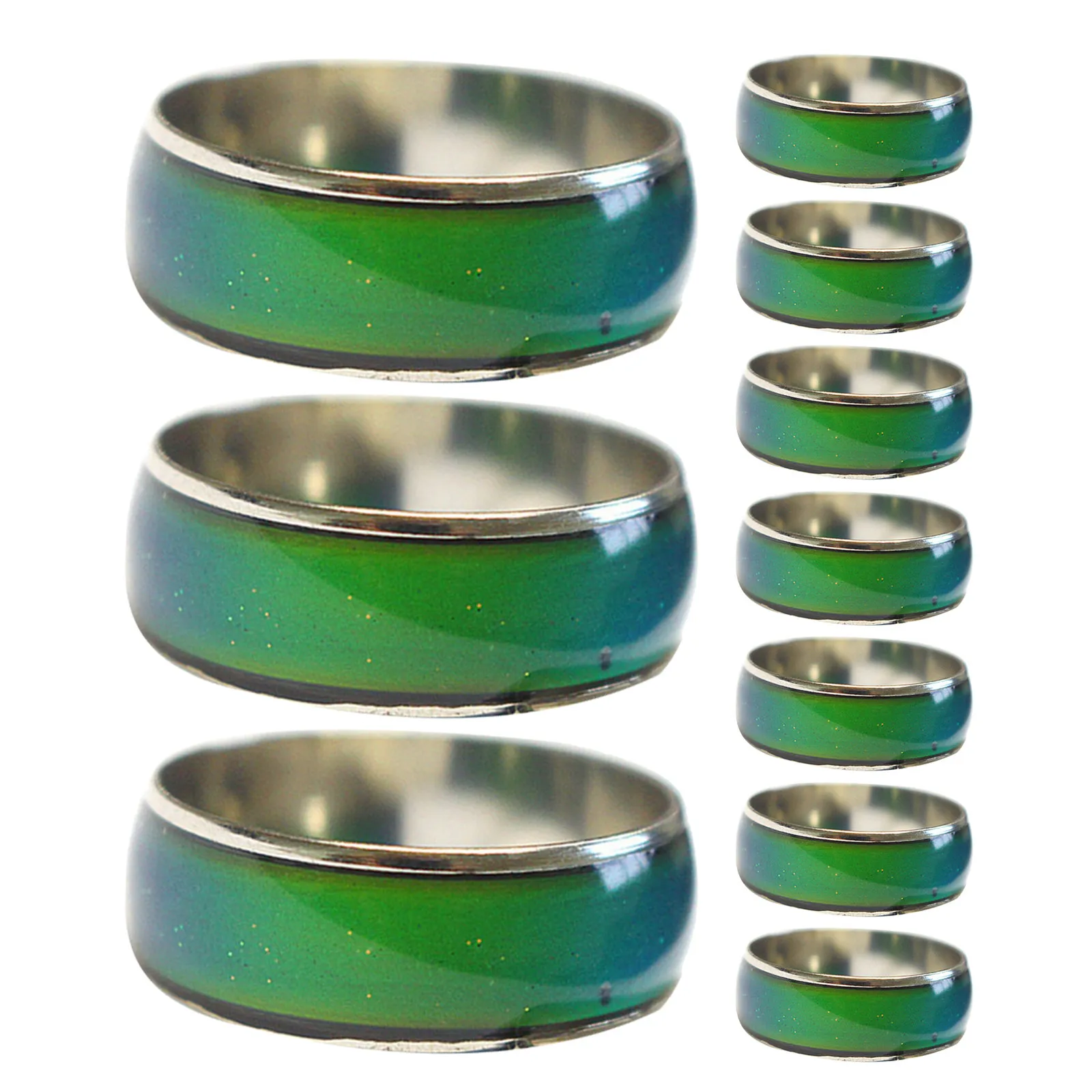 10Pcs Kids Mood Rings Temperature Sensitive Color Changing Birthday Party Favors Costume Props 16Mm Inner Diameter