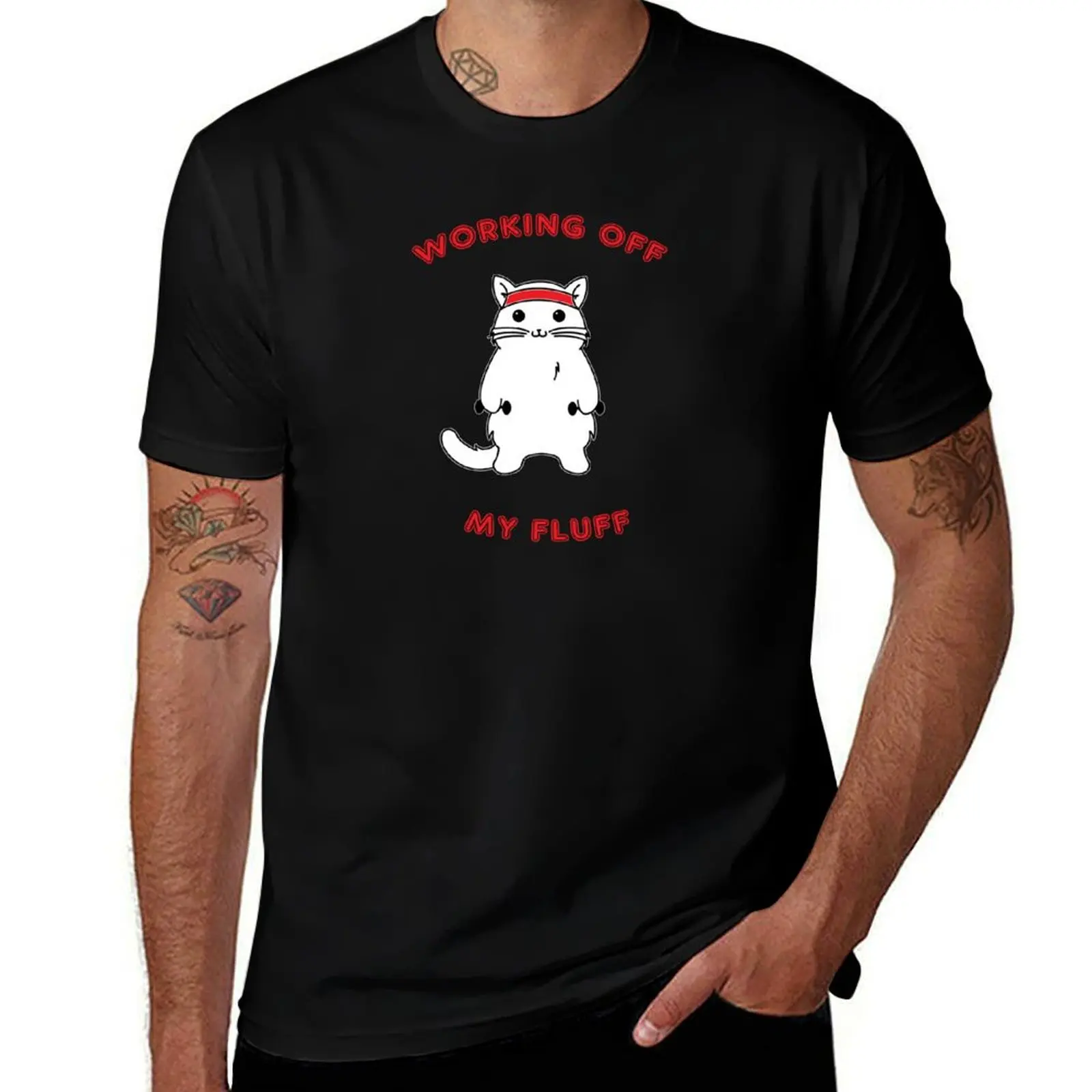 

Working Off My Fluff T-Shirt man t shirt luxury t shirts for man slim fit t shirt men 100% cotton luxury brand T-shirt
