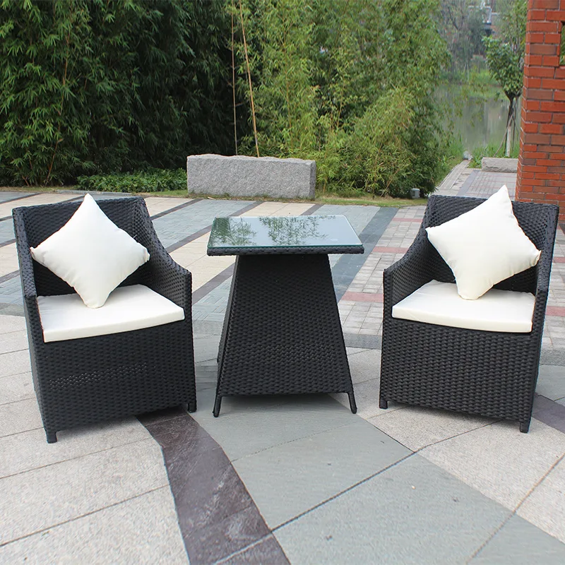 Terrace outdoor leisure furniture rattan three five-piece courtyard garden villa hotel balcony coffee table rattan chair combina