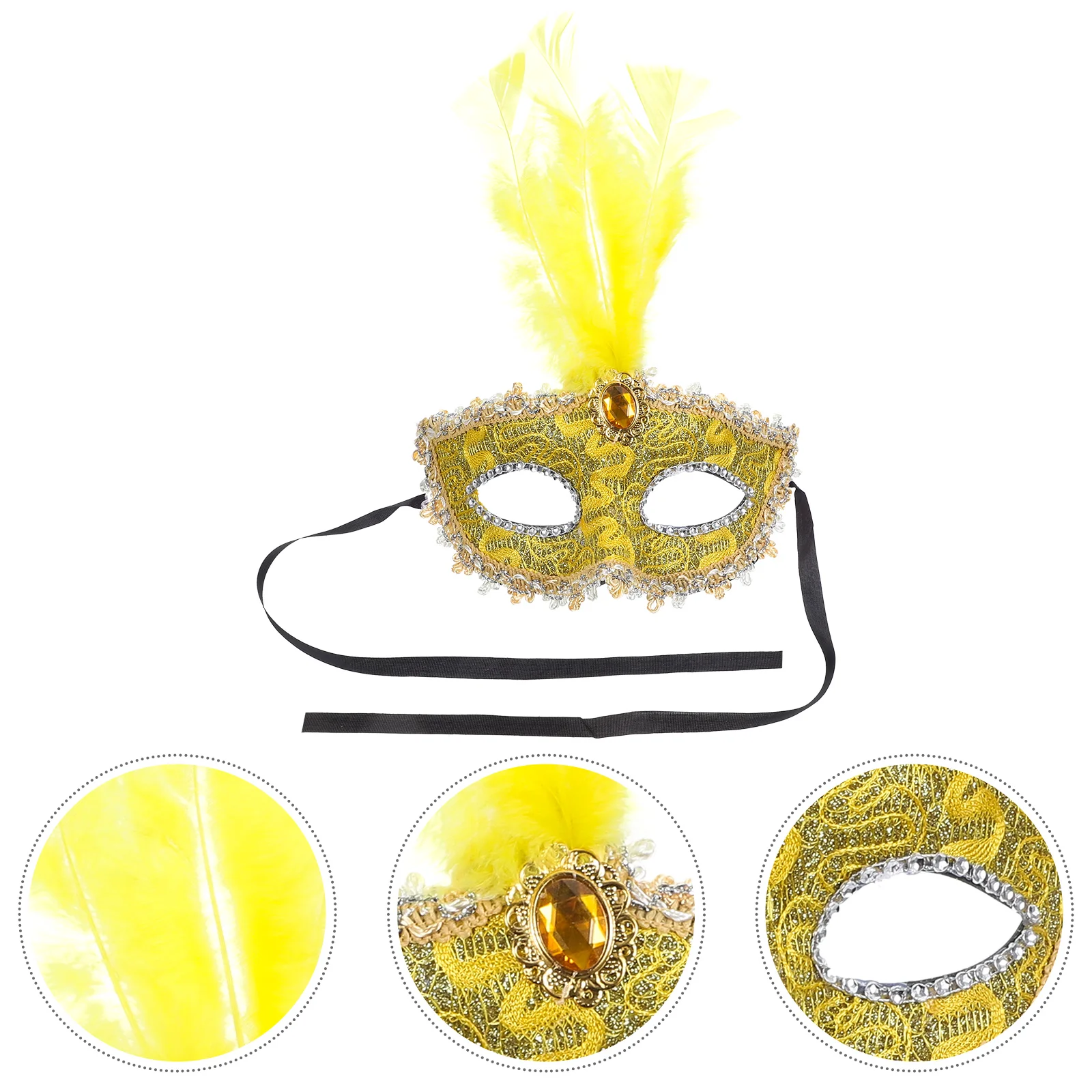 12-delig masker half plastic mooie maskerademaskers dames decoratief gouden kostuum