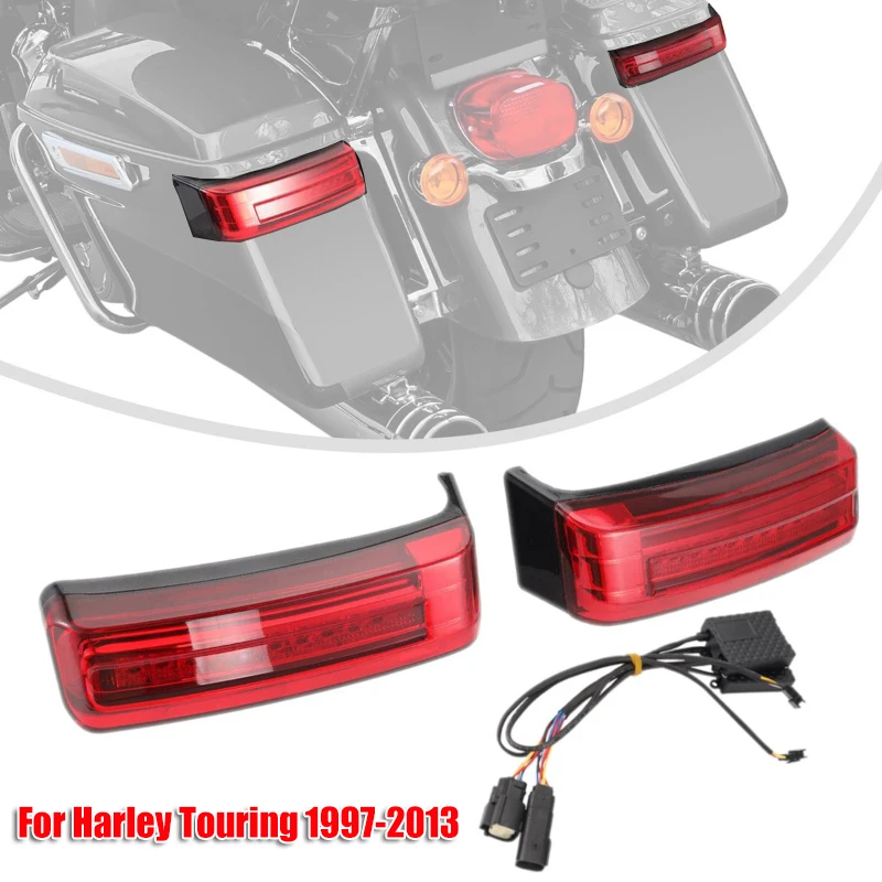 

1pair Motorcycle Saddlebag Tail Lights Running Brake Turn Signal Light for Harley Touring 1997-2013