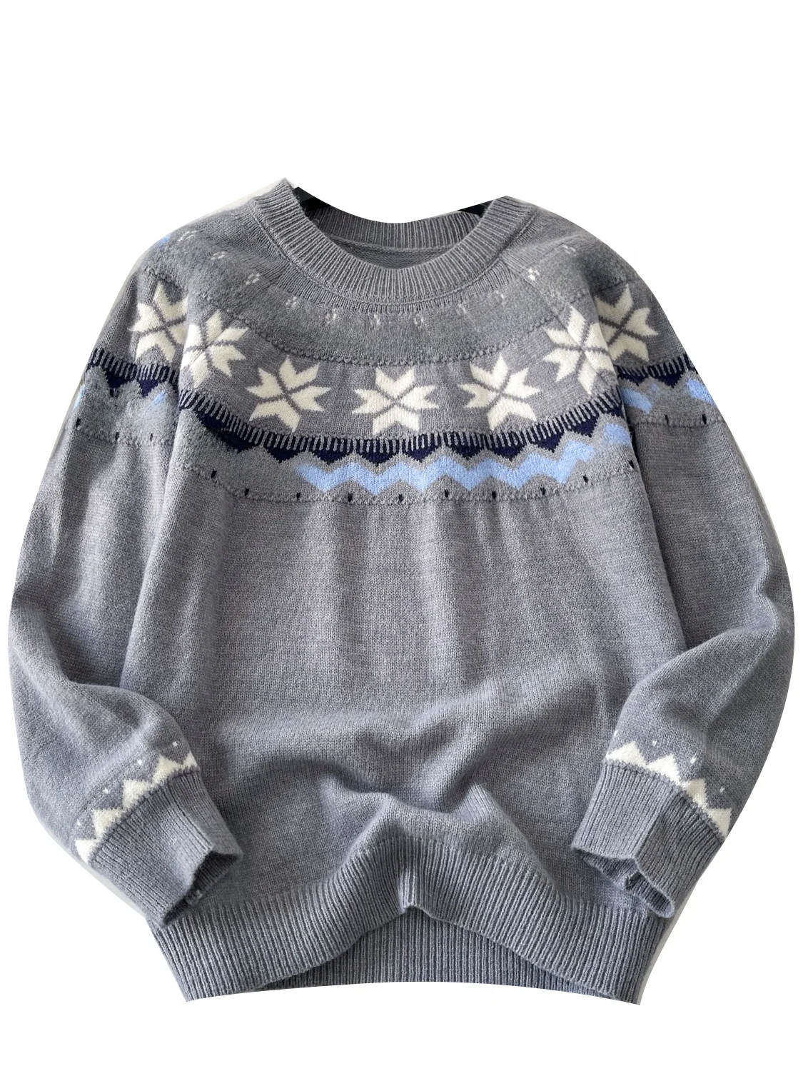 Loose Women's Sweater round Ne Print Knitted Top Lazy Sle Winter Warm Fing Casual Comfortable Faionable Autumn