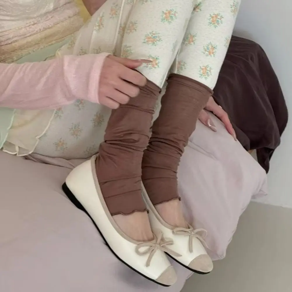 New Thin Lyocell Ice Silk Leg Warmers Breathable Sun Protection Foot Cover Mesh Long Socks Women Summer