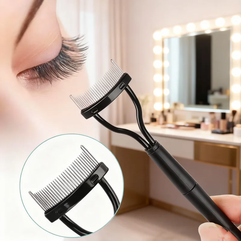 1P Curler Eyelash Comb Lash Separator Lift Curl Metal Brush Mascara Guide Applicator Eyebrow Brush Curler Beauty Eye Makeup Tool