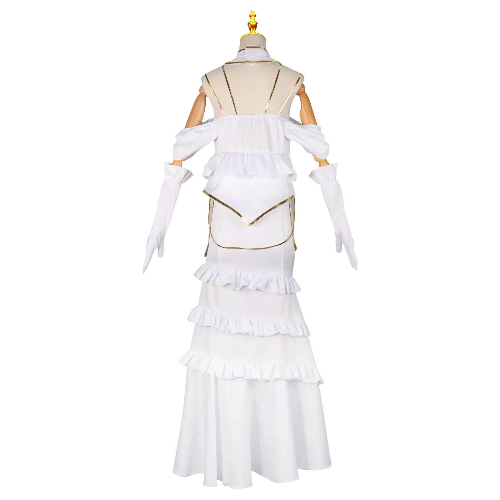 ألبيدو كوسبلاي أزياء ألبيدو التأثيرية فستان مثير فستان ذيل السمكة الأبيض أنيمي كوسبلاي عيد الميلاد والهالوين زي لعب الأدوار للنساء #4