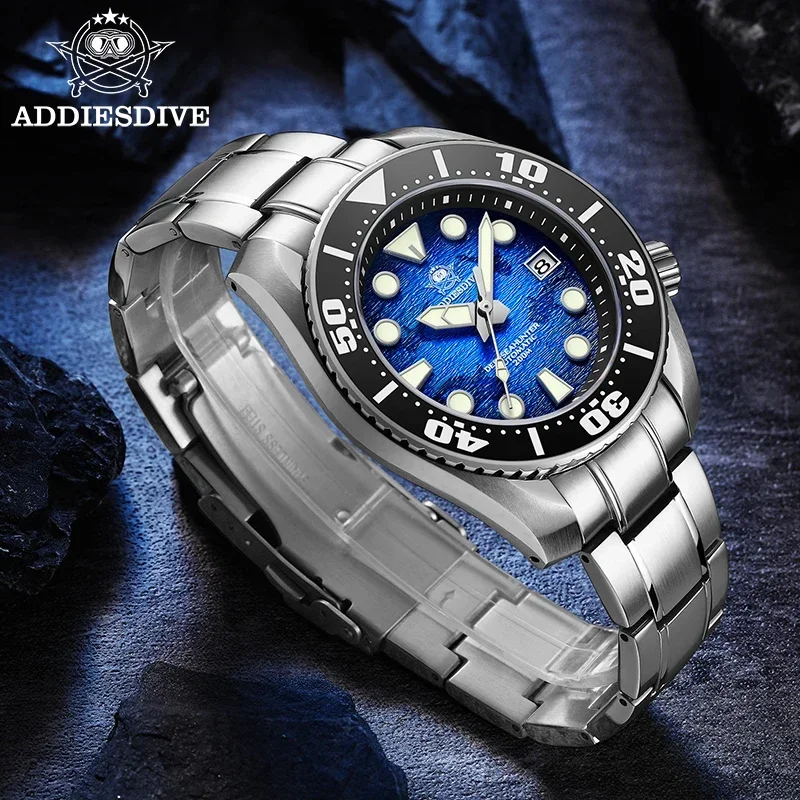 ADDIESDIVE Top brand NH35 Movement Automatic Mechanical Watches Super Luminous relogios masculinos 200m Diver Wrist watch AD2102