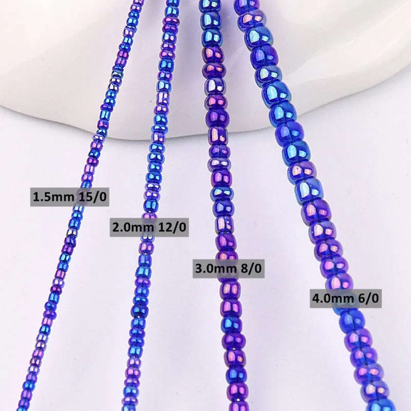 1.5mm 2mm 3mm 4mm Spacer Glass Seed Beads AB Colorful Czech Glass Seedbead For Handmade Jewelry DIY Making Garments Sewing Bead