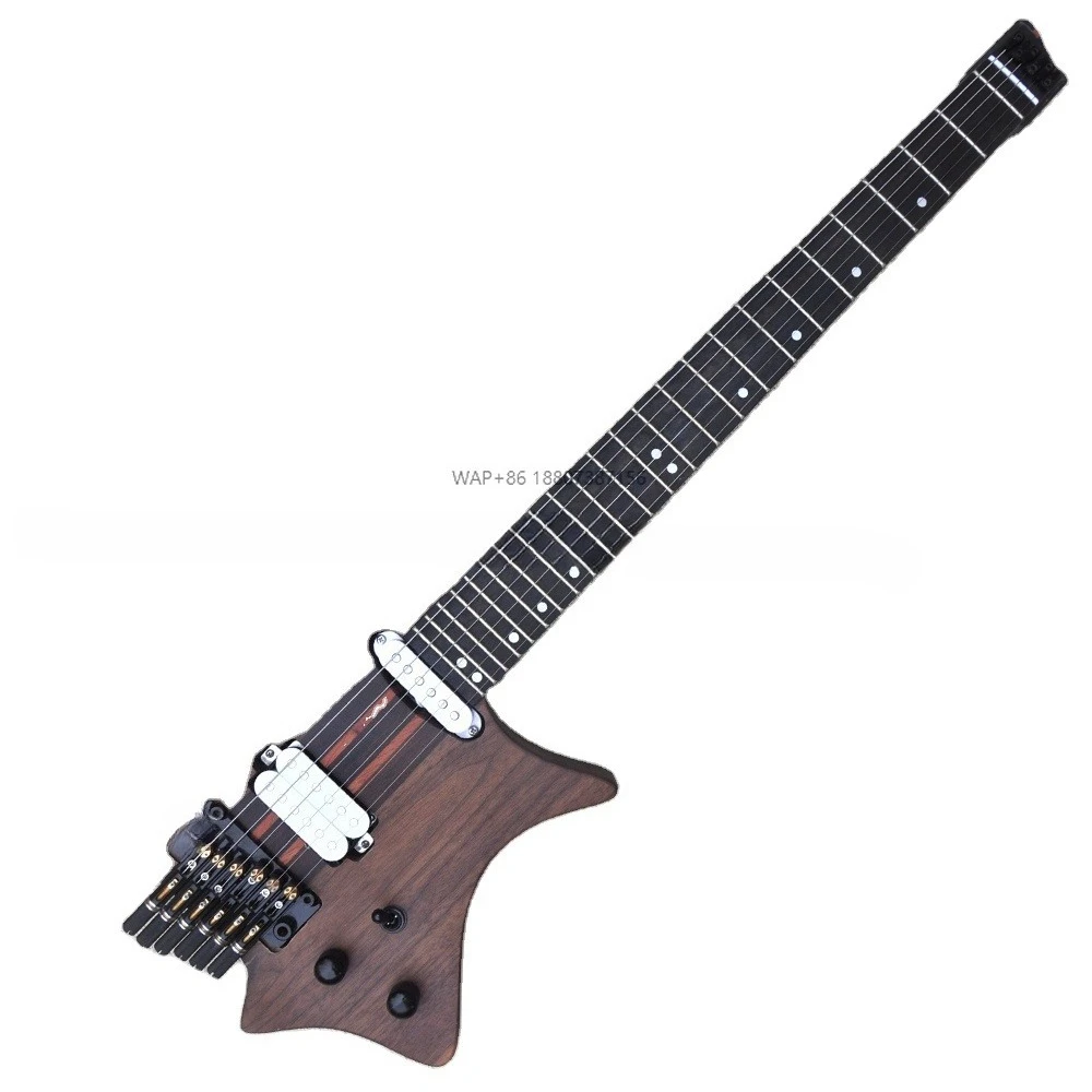 Headless Electric Guitar 6 Strings Neck Through Guitar Walnut Body Stringed Instruments