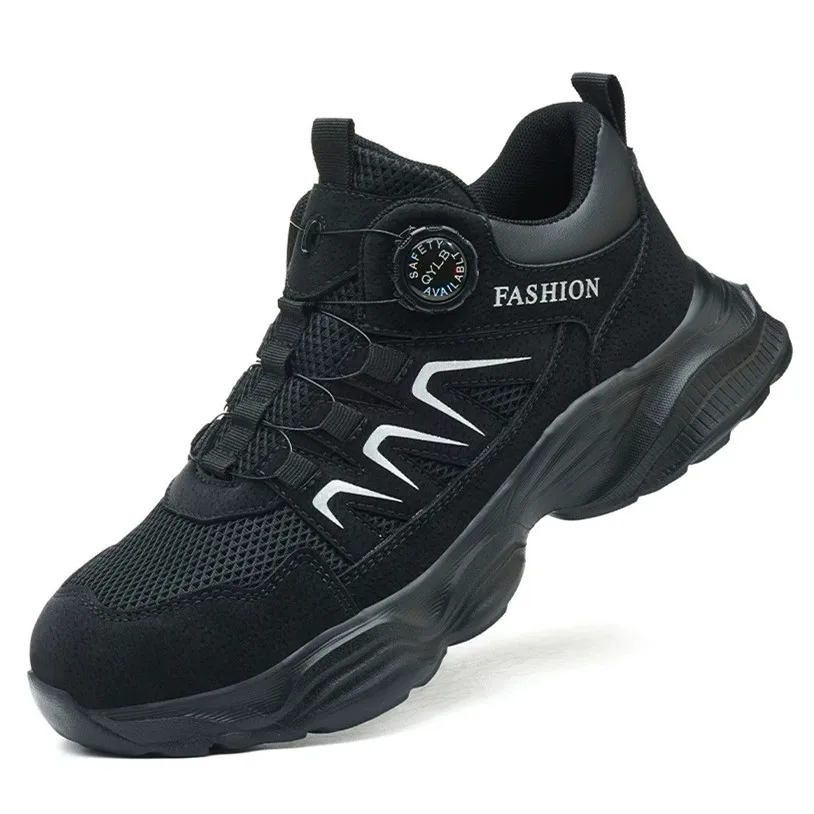 Sapatos de trabalho leves com biqueira de aço, botas de segurança industrial, sapatos de segurança anti-perfuração para construção, tênis de proteção para o trabalho._voghion.com
