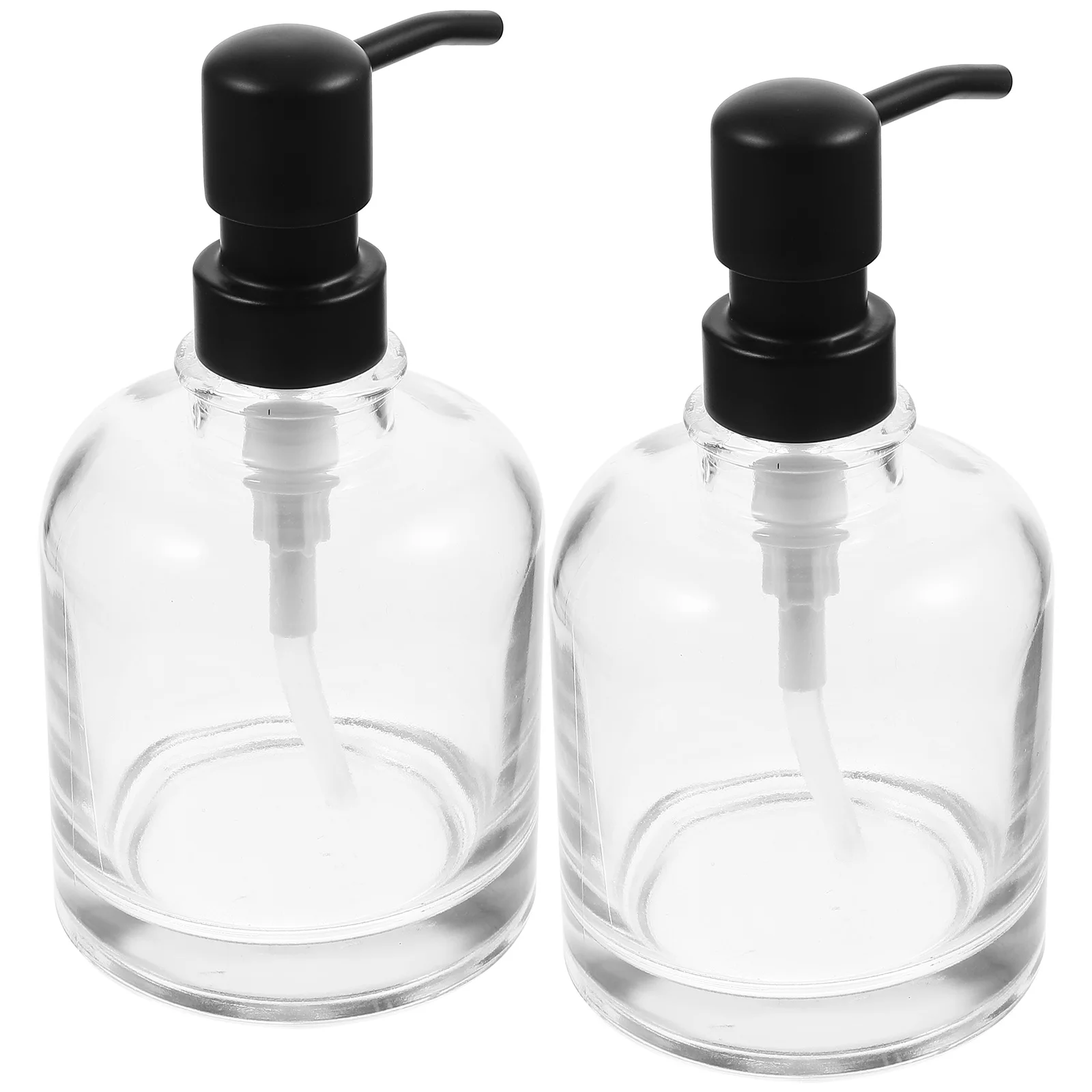 

2Pcs Glass Lotion Dispenser with Anti-Rust Pump Press Type Soap Dispenser for Home Office Decorative Refillable Shampoo Hand