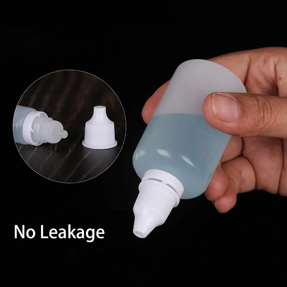 50pcs Plastic Dropper Bottle with Childproof Cap Portable Squeezable Eye Sub-dropper Container Refillable Storage Liquid Dropper
