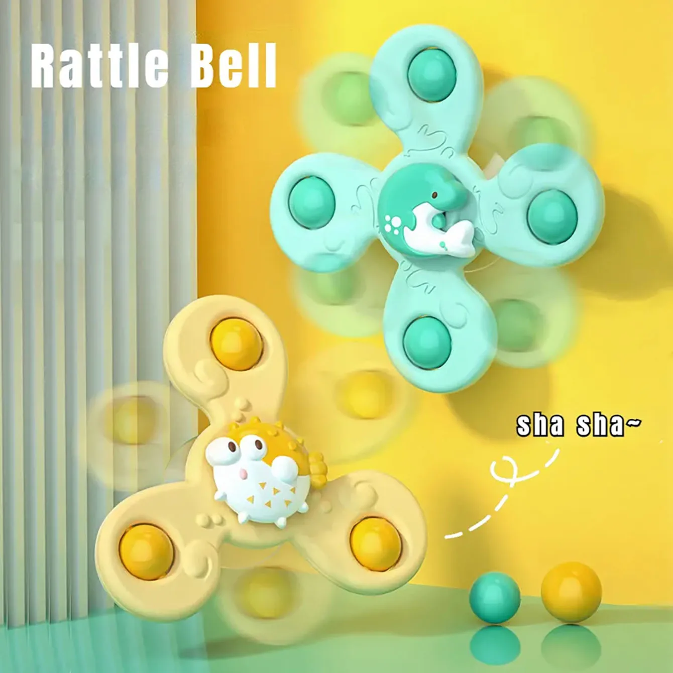 3Pcs/3Pcs/Ocean Baby Bath Toys Fun Bath Suction Cups Rotary Suction Cups Cartoon Rattle Unasy Children Educational Toy Boy Gift