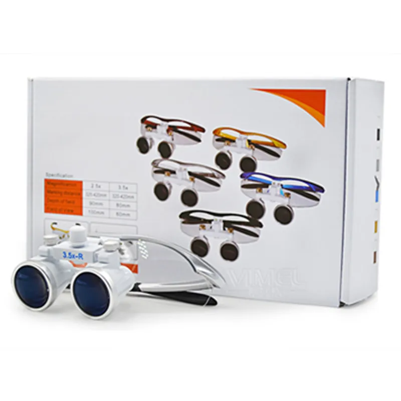 2.5X 3.5X 420mm Medical Dental Surgical Binocular loupes Glasses Magnifier With Led Head Light Adjustable