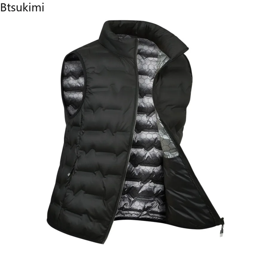 

2025 Men's Winter Lightweight Down Vests Waterproof Fashion Casual Down Sleeveless Vest Jackets Mens Lightweight Work Waistcoat