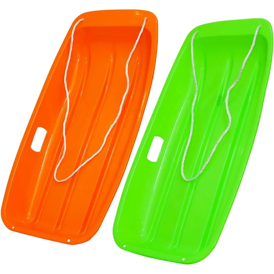 

Snow Sled for Adult Resistant Toboggan with Pull Rope and Handles Flexible Sand Sled in Blue for 1-2 Riders Winter Snow Sleddin