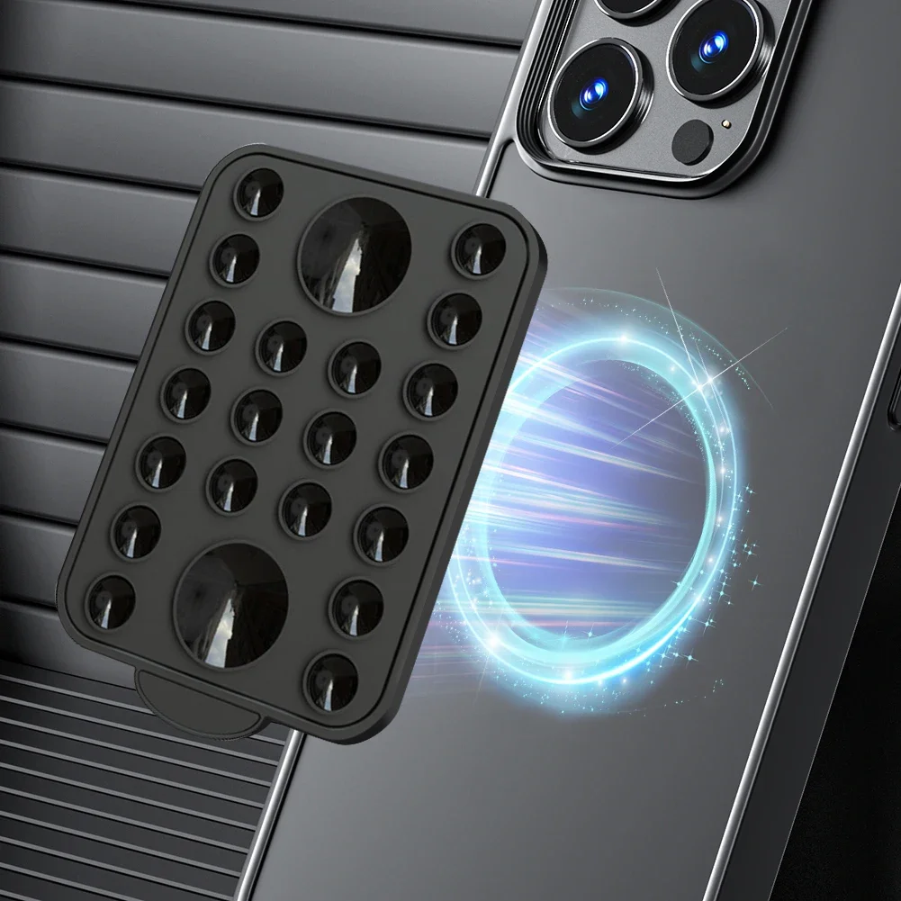 자석식 휴대폰 거치대 미끄럼 방지 실리콘 흡착판 핸즈프리 거울 샤워 휴대폰 거치대 아이폰 16 15용