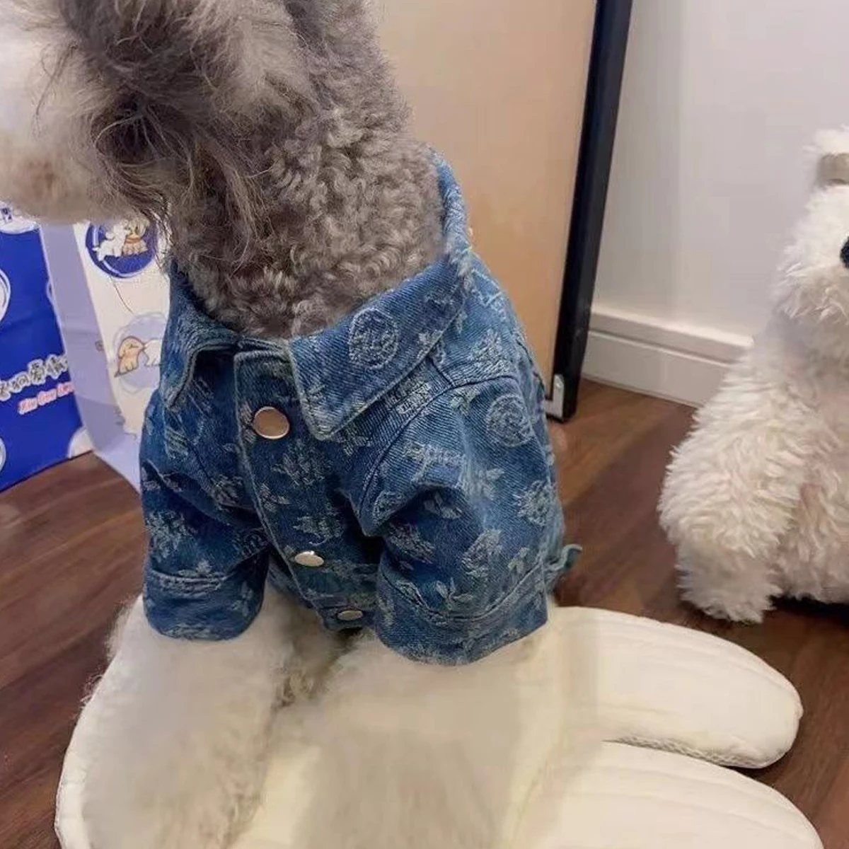 Pet Dogs Cats Denim Coat Jacket Puppy Clothes Cool Apparel For Small Medium Dogs Cowboy Schnauzer Dobby Bear Teddy Pet Clothing