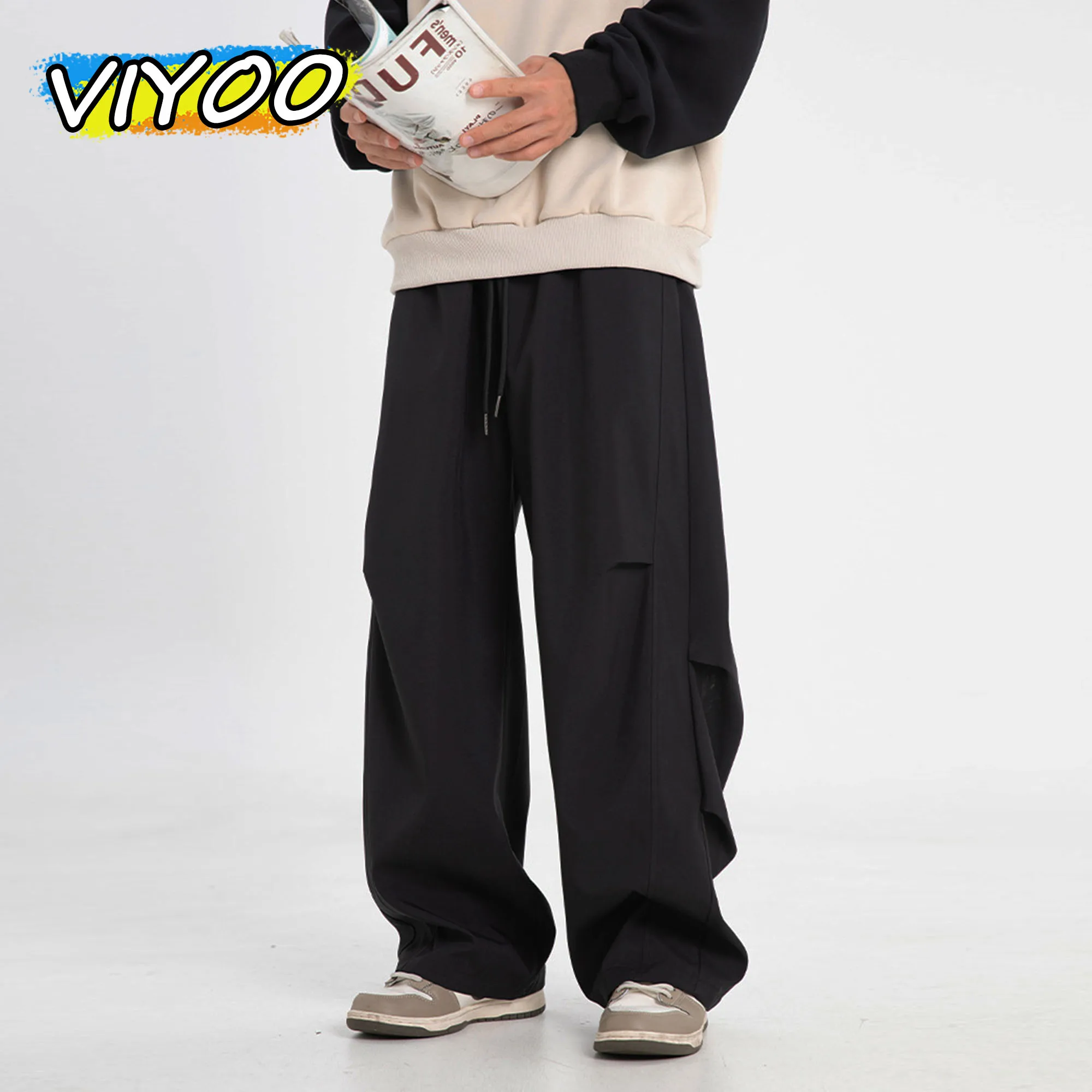 

Men's Women's High Street Drawstring Casual Cargo Baggy Wide Leg Pants Trousers For Men Streetwear Sweatpants Jogging Track Pant