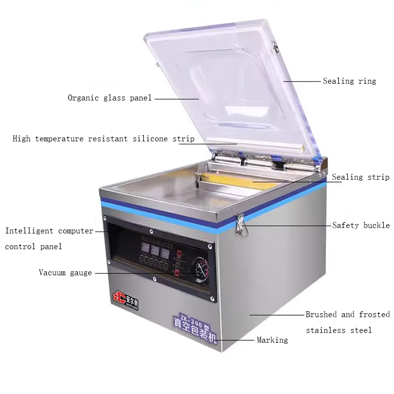 Food Vacuum Machine Sealer Packing Machine Wet and Dry Commercial Home Fully Automatic Small Vacuum Compressor Bag Sealer