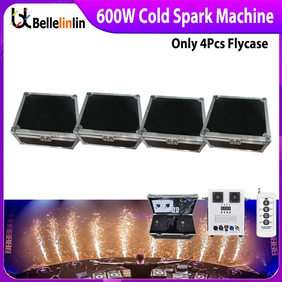 No Tax 4Pcs Only Flycase For 600W Cold Spark Machine DMX Remote Cold Fireworks Fountain Spark Stage Sparkular Machine For Weddin