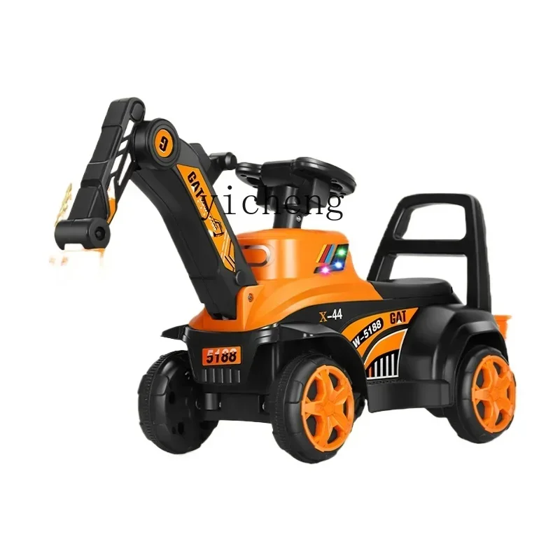 Tqh Excavator Children's Sitting Toy Car Electric Remote Control Hook Machine Baby Large Engineering Can Sit Excavator
