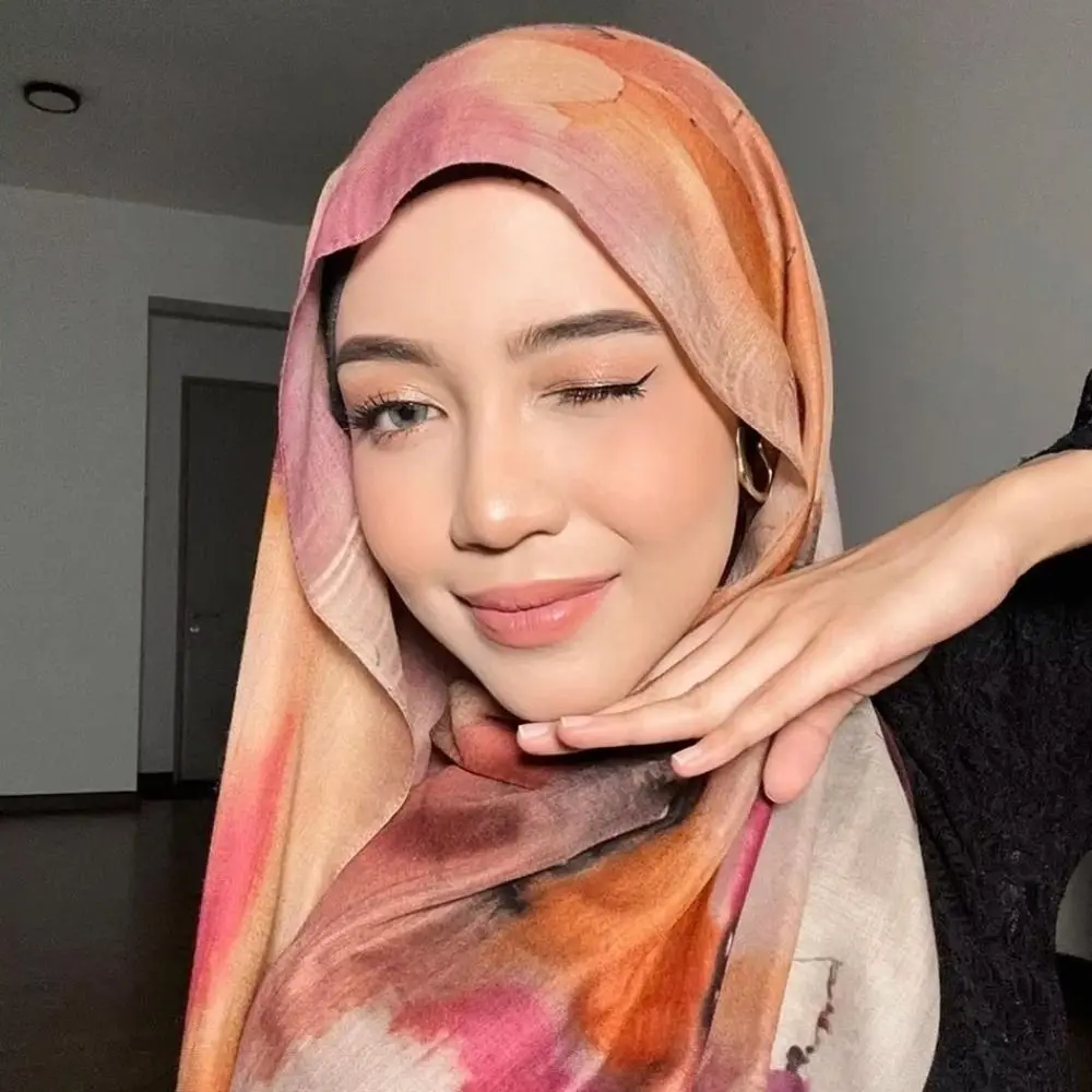 أنيقة المائية المنسوجة الحجاب وشاح القطن مشروط خفيفة الوزن طباعة الإسلام وشاح طويل لينة المرأة واقية من الشمس شال الطرف #3