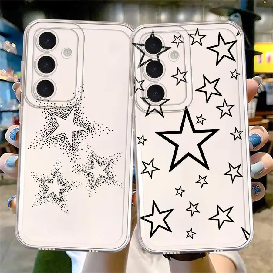 เคสโทรศัพท์แบบนิ่มสำหรับ Samsung Galaxy A32 A16 A17 A21s A12 A52s A50 A52 A71 A72 A31 A51 ลายดาวห้าแฉก