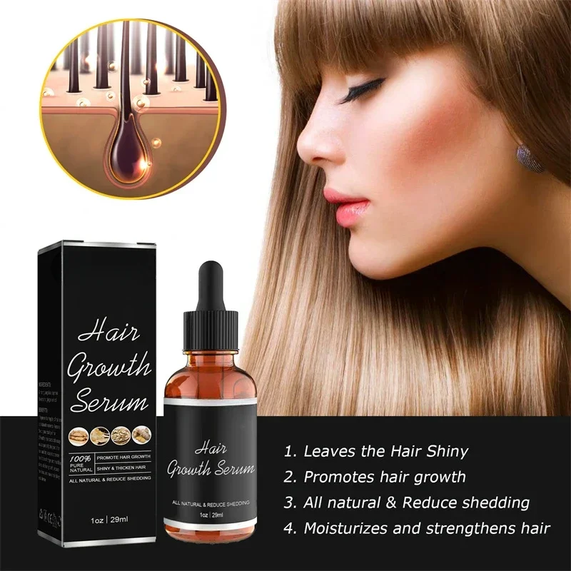 

Hair Growth Serum Moisturizes Strengthens Leaves Hair Shiny for Women & Men Improves Appearance of Thinning Hair Nourishes Scalp