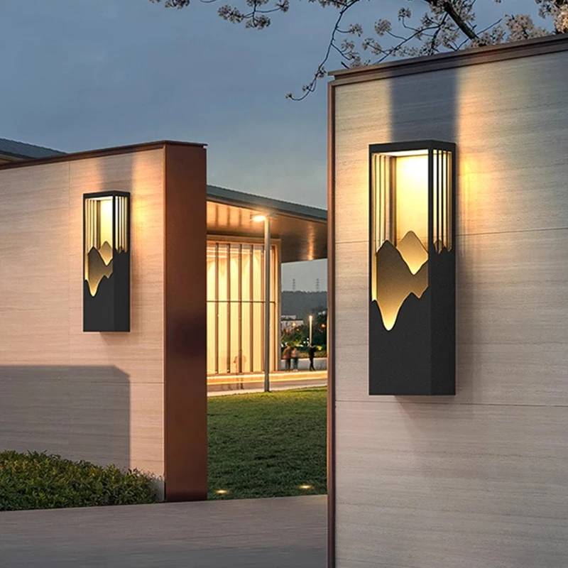 Imagem -02 - Moderno Simples Outdoor Waterproof Wall Lamp Pátio e Jardim Exterior Iluminação Villa Door Post Montanha Lâmpada de Parede