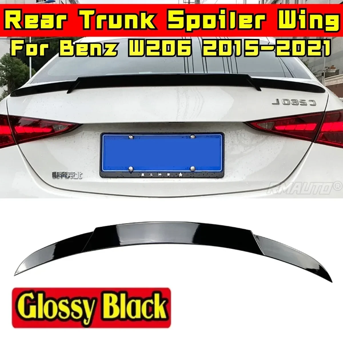 For Mercedes Benz C-Class W206 4 Door 2022 2023 2024 Rear Spoiler Wing Modification Part Car Rear Trunk Spoiler Car Accessories