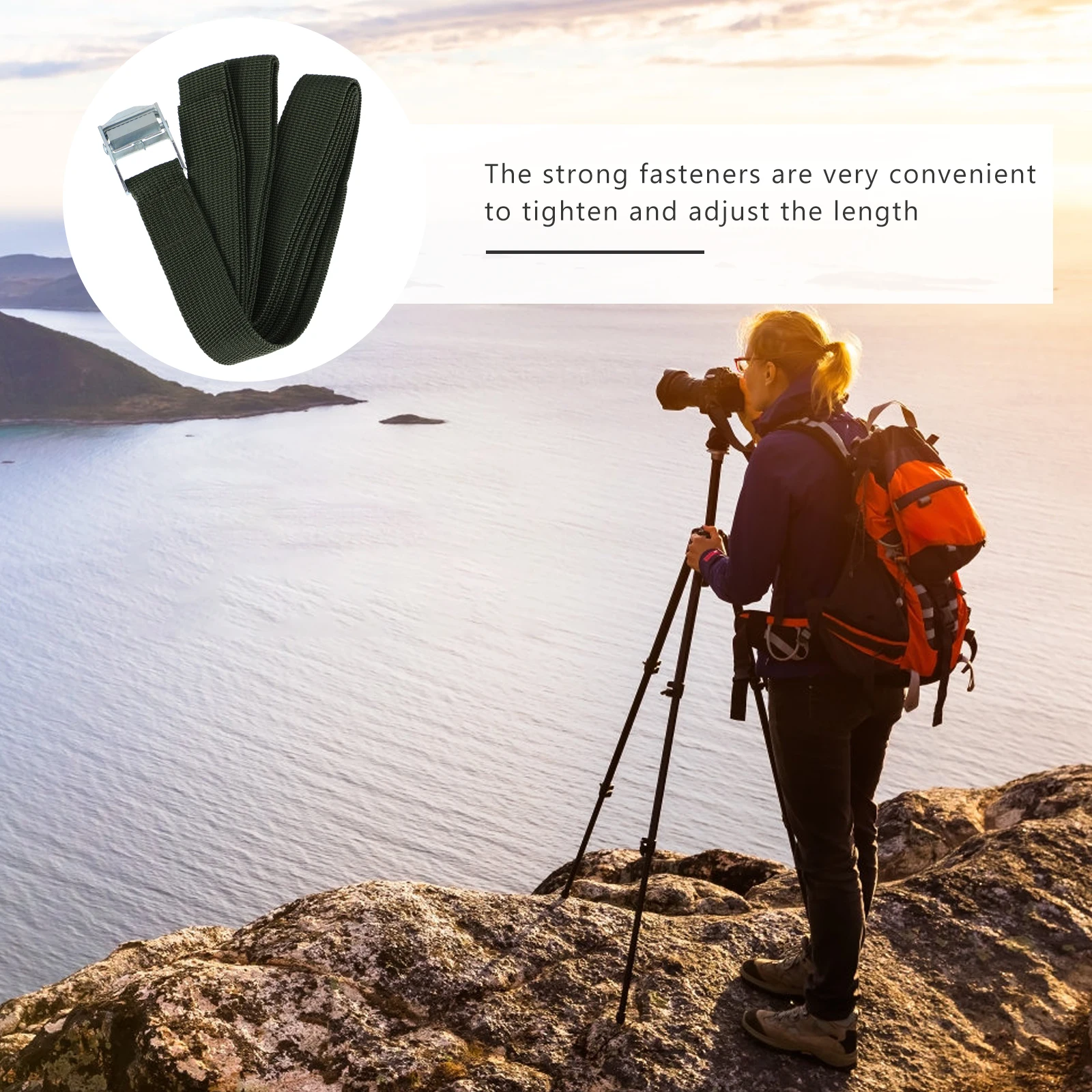 

2Pcs Photography Storage Belt Rugged Camera Fixing Tool for Adventure Travel Camping Secure Mounting Strap Set