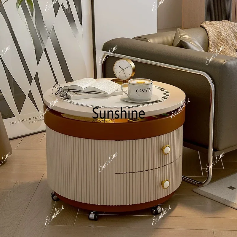 Modern household living room small apartment movable lifting rotating coffee table table T*