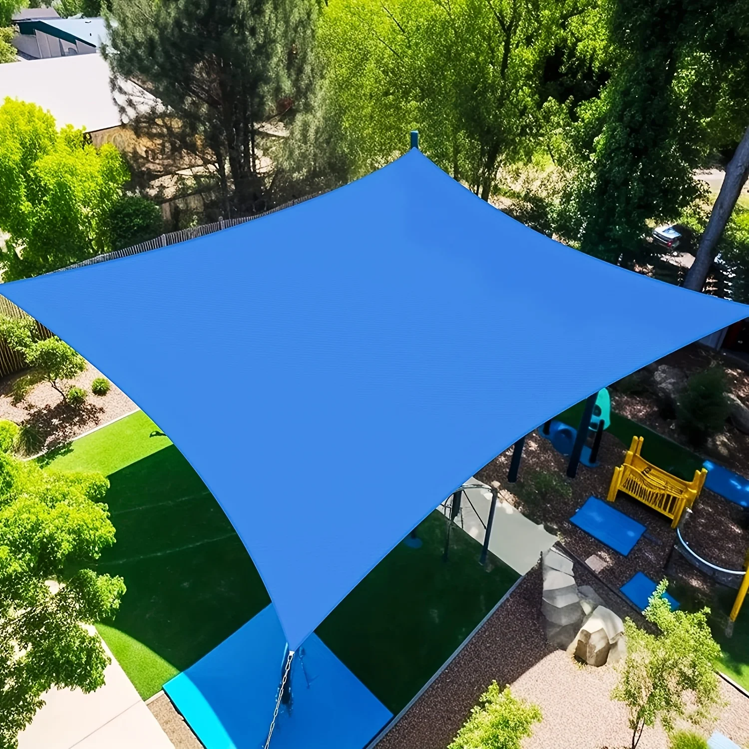 Outdoor Furniture Hdpe - Voiles d'ombrage bleues 12x16 pieds, voile