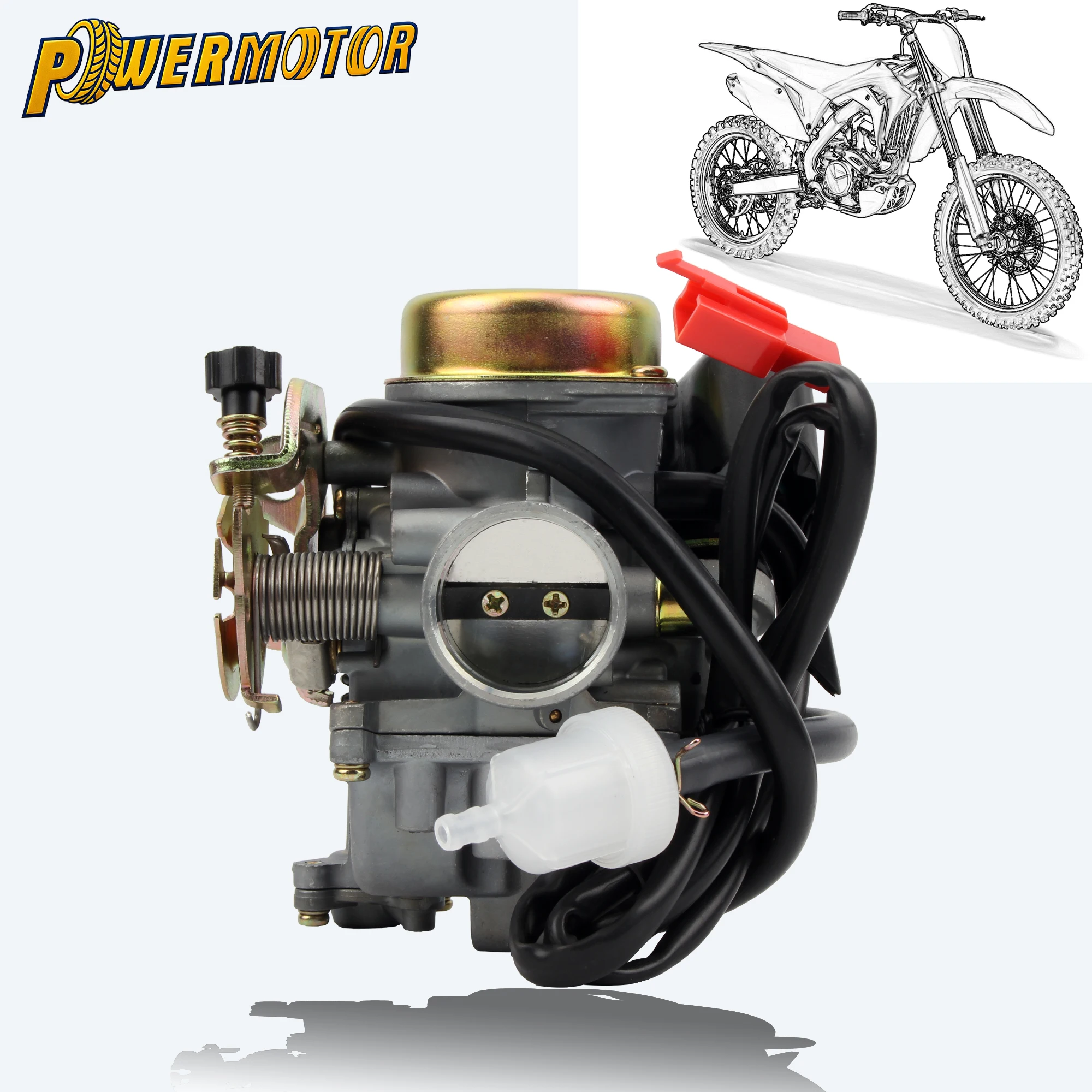 

Motorcycle CV30 Carburetor For GY6 Engine Accessories 150CC - 250CC For Yamaha Xunying ZY125T Series ATV Scooters Parts Enduro